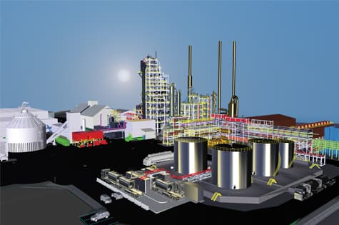  Image de rendu de l'usine de biocarburants du Québec