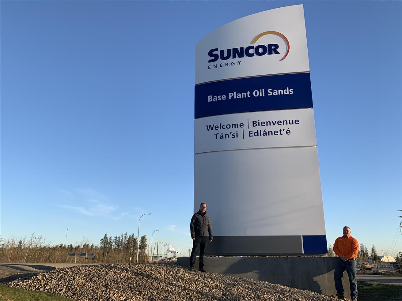 Base plant sign with Suncor energy Logo