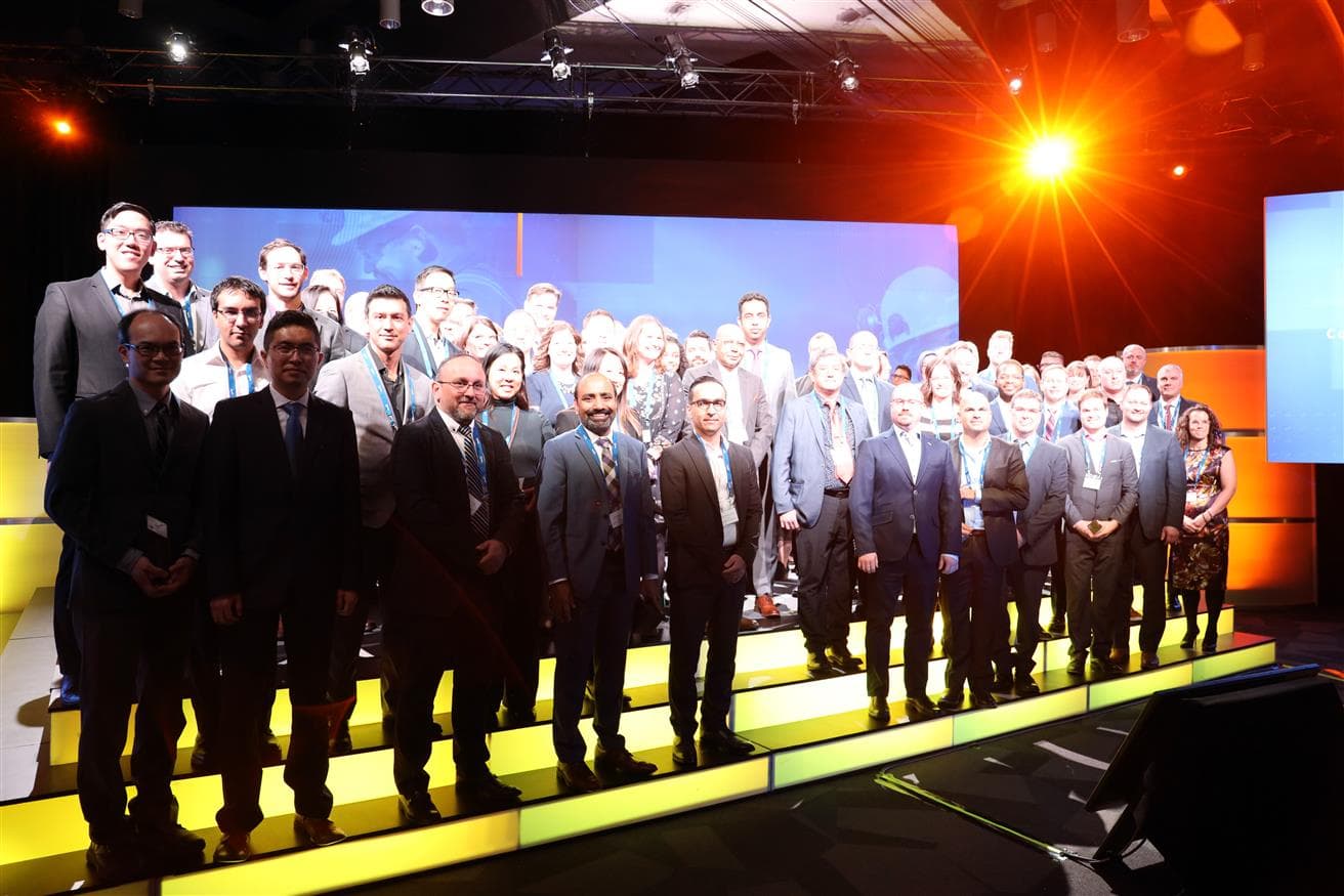 A photo of all 2022 SEA Award recipients at the SEA gala, held in November in Calgary, Alta.