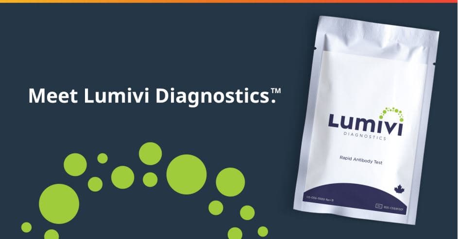 graphic with the words reading meet lumivi diagnostics