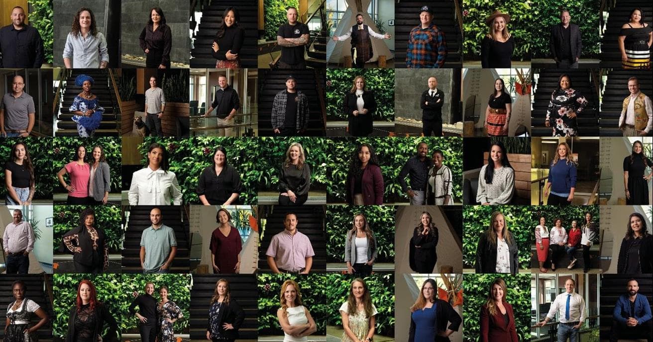 A mosaic of  headshots of all those recognized as being the top 50 under 50.