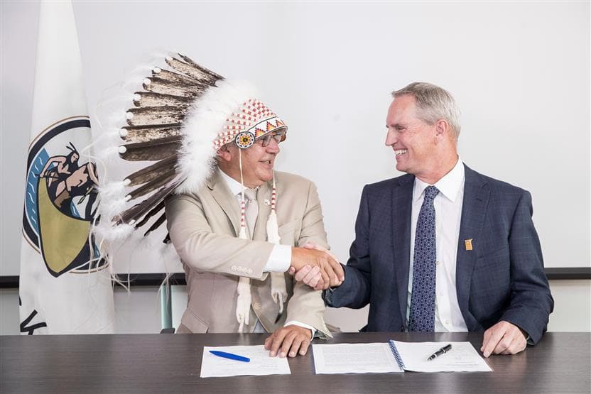 Mark Little and Chief Boucher of Fort McKay First Nation