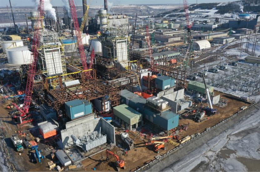 Aerial view of the Coke Boiler Replacement under construction at Base Plant.