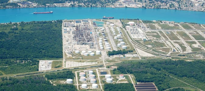 Aerial photo of the Sarnia refinery